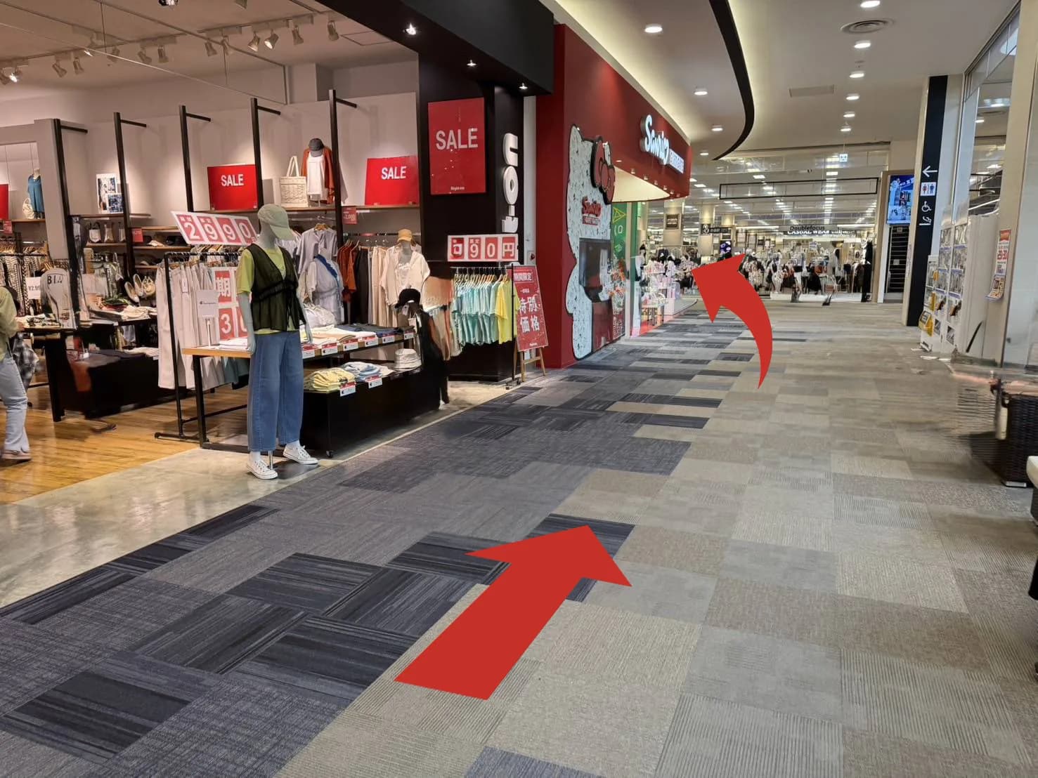 イオンモール宮崎店への道順 6: 2階通路画像