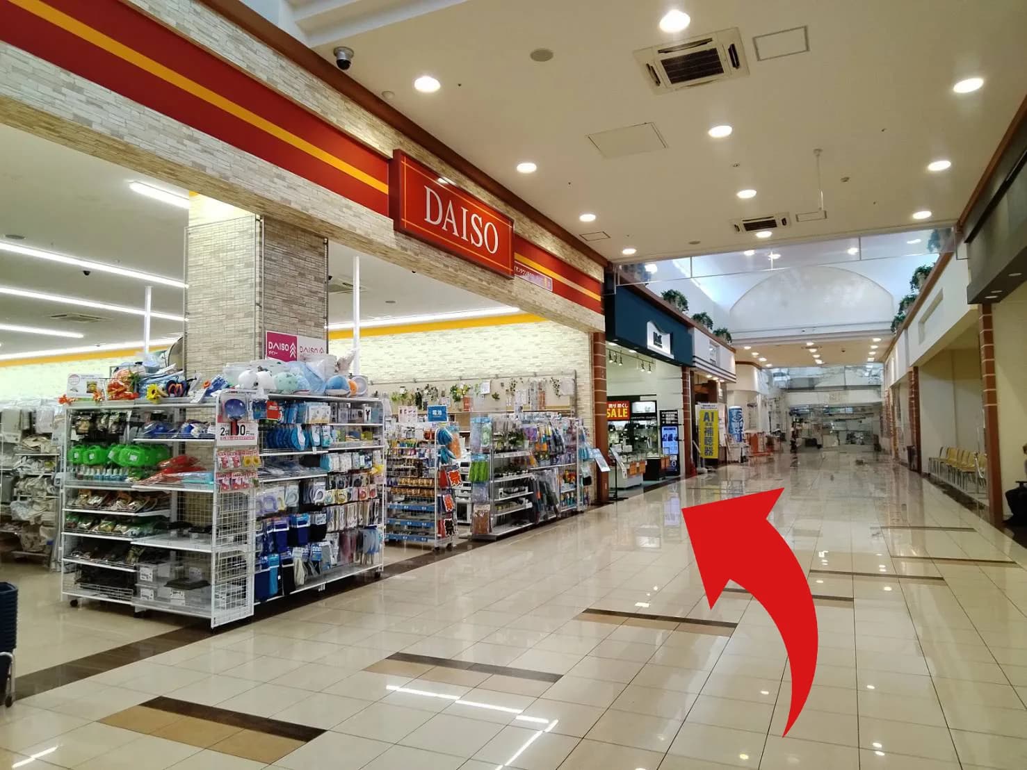 イオンタウン弘前店への道順 3: 左手ダイソーの隣